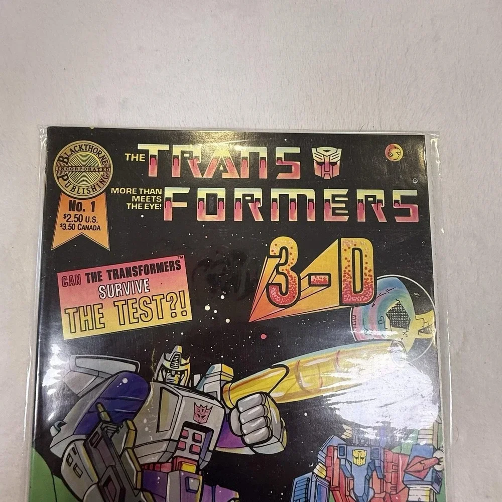 Transformers 3-D #1 Blackthorne 1987 Hasbro Megatron Optimus Prime VF Comic